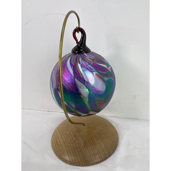 VTG Hand Spun Blown Glass Art Ornament w/ Stand Stateline Myrtlewood - Picture 5 of 8